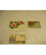 3 ANTIQUE  DEATH MEMORIAL REMEMBRANCE FUNERAL SYMPATHY CARDS - $27.02 CAD