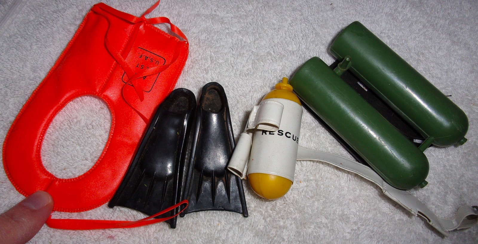 Primary image for Vintage Hasbro GI Joe Navel Equipment Air Tank Life Jacket Flippers Rescue Tank