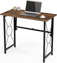 Xburmo 31.5&quot; Computer Desk For Small Place, Foldable Desk Home, Rustic Brown - £77.52 GBP