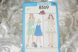 SIMPLICITY PATTERN 8369 girl&#39;s 12 plus dress or jumper, cut (sew drwr) - $2.48