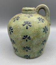 Bobs Pottery Small Jug Featuring Ellen Stouffers Artwork 6&quot; Green &amp; Blue... - $161.22 MXN