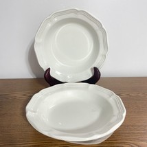 Mikasa French Countryside Soup Deep Dish 8.5” Off White Scalloped Edge Set Of 2 - £15.65 GBP