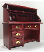 Dollhouse Miniature - MAHOGANY ROLLTOP DESK  - 1:12 scale - $28.99