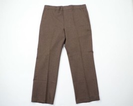 Vintage 70s Levis Mens 36x29 Knit Wide Leg Bell Bottoms Chino Pants Brown USA - £75.13 GBP