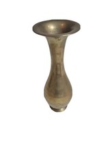Vintage Solid Brass Indian Made Antique Flower Vase 7&quot; - £11.97 GBP