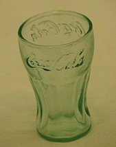 Coca Cola Coke Mini Green Drinking Glass Paneled Vintage Soda Pop 3-1/8&quot;... - £10.13 GBP