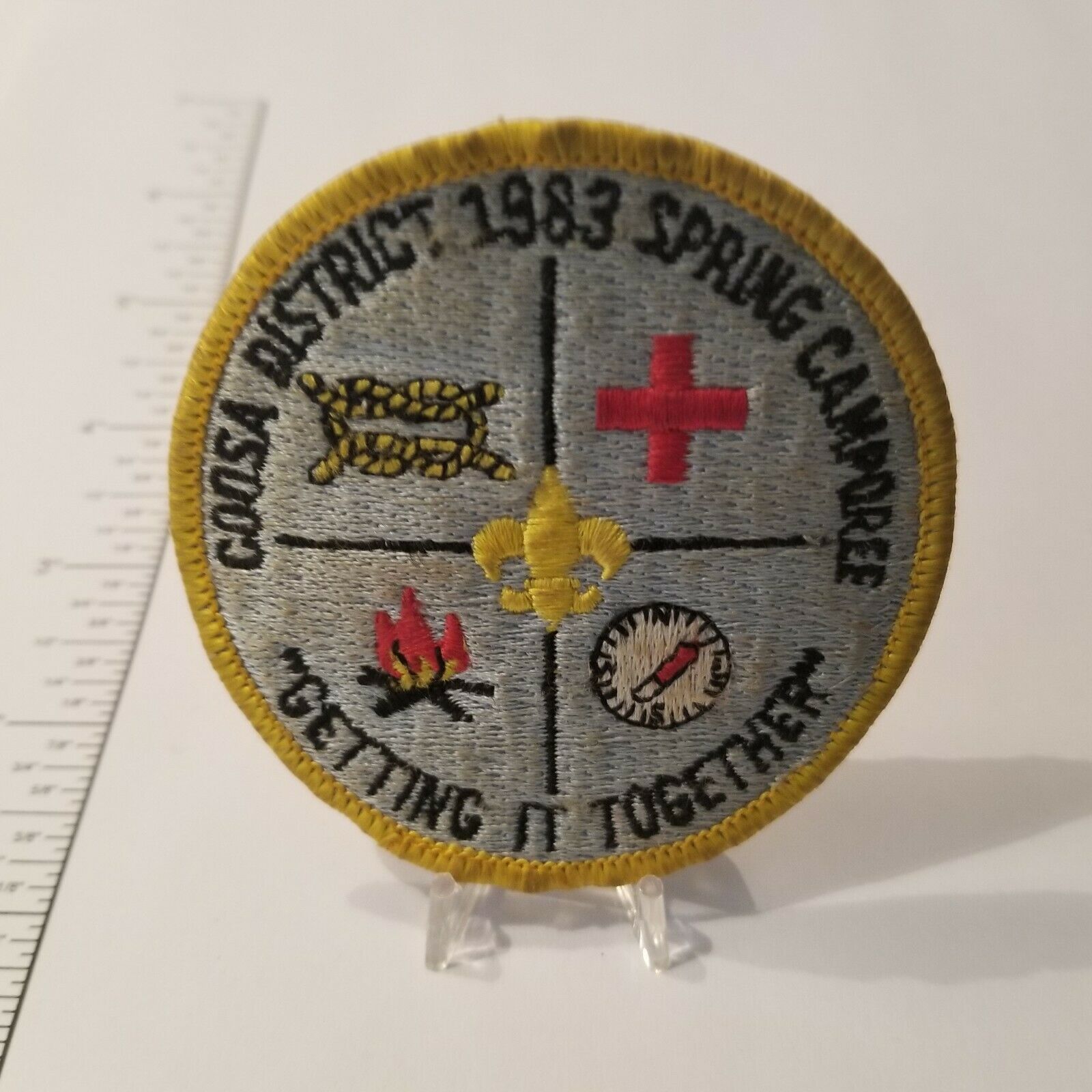 Vintage Coosa District 1983 Spring Camporee 3&quot; Diameter Round Patch - $20.67