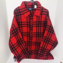 Vintage Woolrich Pullover Coat Jacket  Red Plaid 1/2 Snap Women’s XL USA... - £38.68 GBP