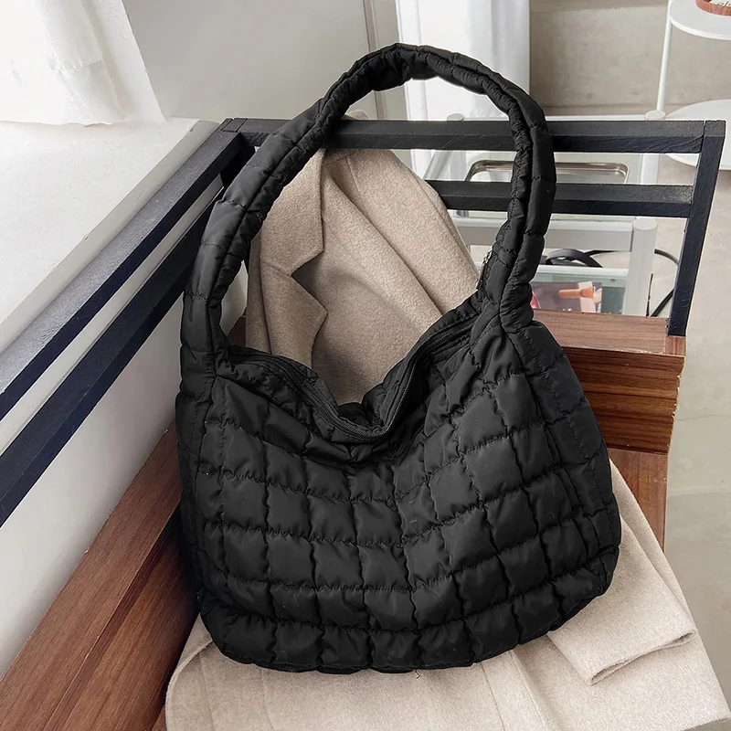 Brand Down Filling Women Shopping Shoulder Bags Designer High Capacity Female Cr - £20.27 GBP