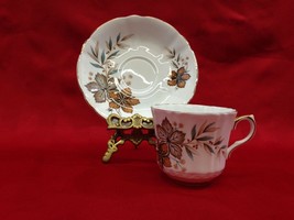 Royal London Numbered Brown 5 Leaf Bone China Tea Cup And Saucer Set - $13.85