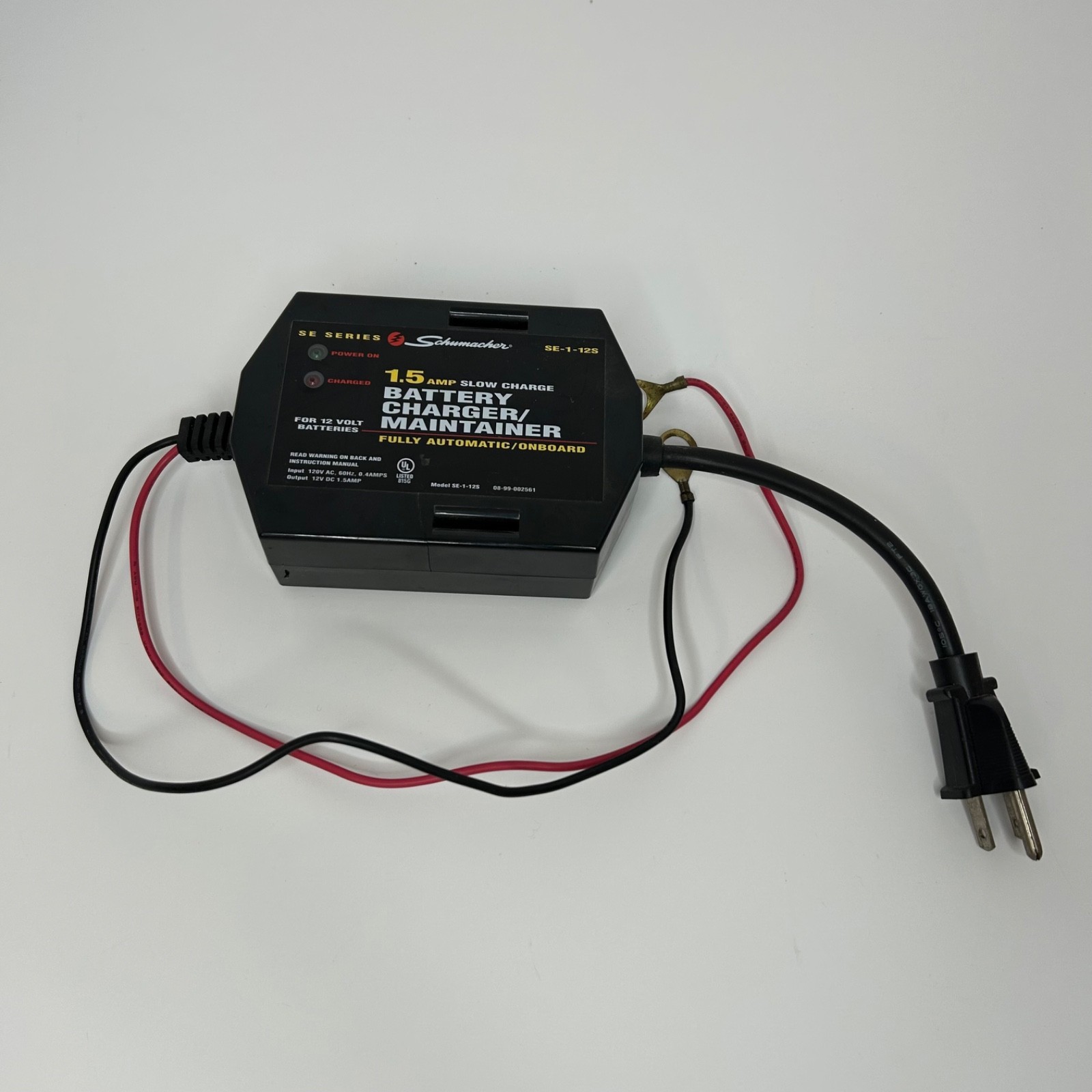 Schumacher SE-1-12S Auto Onboard 1.5A Battery Charger Maintainer Slow Ch... - $28.25