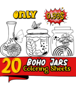 20 Enchanting Boho Jars Coloring Pages - £0.78 GBP