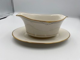 Noritake Fine China GOLDEN COVE Gravy Boat with Attached base Japan - £48.06 GBP