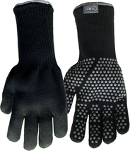 Silicone Dotted Heat Resistant BBQ Gloves, Black Color, One Size - £19.60 GBP
