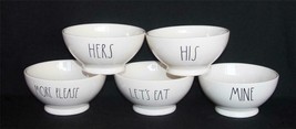 Rae Dunn Varied Pedestal Bowls MORE PLEASE*MINE*HIS*HERS*LET&#39;S EAT New U... - £11.18 GBP