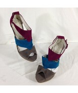 Shoes of Soul Women&#39;s Grey/Teal/Berry Fabric Stiletto Pumps/Shoes Size 9 - $17.76 CAD