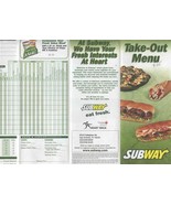 Subway Take Out Menu Customize Your Meal 2005 - $17.82