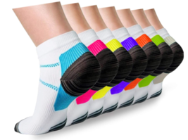 ACTINPUT 6 Pairs Low Cut Compression Socks Plantar Fasciitis Unisex- S/M 5-8.5 - $11.88