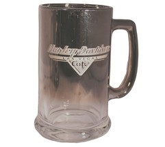 Harley Davidson Cafe Las Vegas Glass Beer Mug Stein Etched Smoke Metallic - $6.89
