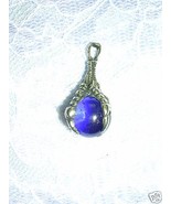 NEW 3D DINO RAPTOR CLAW w DARK BLUE ORB CAST PEWTER PENDANT ADJ CORD NEC... - $16.83 CAD