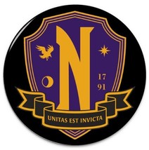 NEVERMORE ACADEMY PURPLE LOGO Halloween Costume Prop 3&quot; Pinback Button - $165.51 MXN