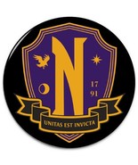 NEVERMORE ACADEMY PURPLE LOGO Halloween Costume Prop 3&quot; Pinback Button - $165.51 MXN