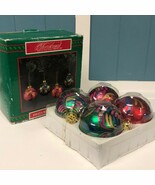 VTG 1994 House of Lloyd Fiesta 3&quot; Ball Christmas Ornaments Set of 4 Hand... - $46.16 CAD