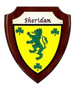 Sheridan Irish Coat of Arms Shield Plaque - Rosewood Finish - £34.11 GBP