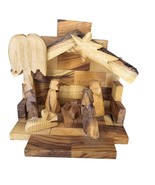 Nativity Creche Manger Olive Wood Christmas Decor Hand Carved in Israel ... - $33.75