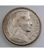 1932 Latvia 5 Lati Coin in AU Details Condition, Key Date - $101.42 CAD