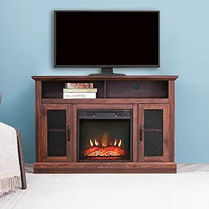 Tall Electric Fireplace Stand Console For Tv&#39;S Up To 55&quot; Living Room Sto... - $357.99