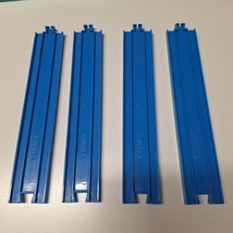 TOMY Blue Plastic Train Track Set 4 Pieces Vintage 1998 Replacement Parts Thomas - £14.05 GBP