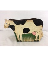 Hand Made Sheet Metal Holstein Cow Rustic Farm Décor Vintage Storage Pla... - £14.06 GBP