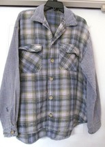 QUIKSILVER Shirt DISTRESSED Look Plaid Check L/S Woven Heavyweight Men&#39;s  L - £20.55 GBP