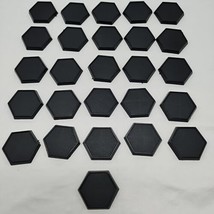 Lot Of (26) RMP Black Miniature Hexagon Bases 1&quot; - $14.84