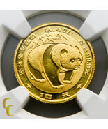Panda Cinese D&#39;Oro 1983 1/10 Oz 10 Yuan Graded Da NGC MS 69 - €907,34 EUR