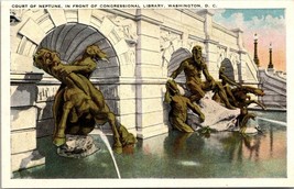 Washington D.C. Court of Neptune Library of Congress 1915-1930 Antique Postcard - £5.99 GBP