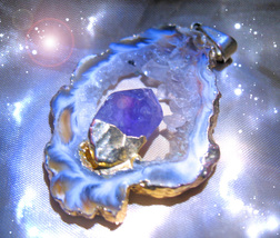 HAUNTED GEODE NECKLACE TWO FIRES EMPOWER & PROTECT MAGICK HIGHEST LIGHT MAGIC image 2