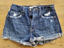 Hollister Women&#39;s Frayed Denim Shorts Size 00 - £10.18 GBP