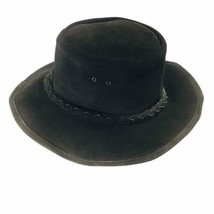 Handmade Black Genuine Leather The Great Australian Braided Western Cowboy Hat - £53.10 GBP