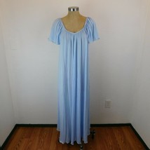 Miss Elaine Vintage Womens Sleepwear SZ XS Blue Short Sleeve Nightgown 1980s - £37.82 GBP