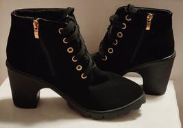 Women&#39;s Ankle Boots, BLACK, Fashion Heels. - $9.11