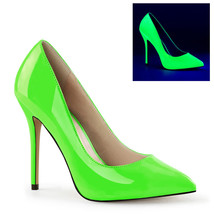 PLEASER Women&#39;s Sexy Neon Green High Heels 5&quot; Stiletto Pumps Shoes AMU20/NGN - £47.91 GBP