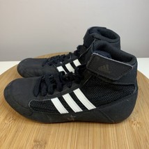 Adidas HVC 2 Wrestling Shoes Black Size 1.5 Youth Boys MMA AQ3327 - £23.73 GBP