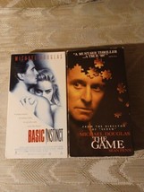 2 Michael Douglas VHS Basic Instinct The Game R 1990s Sean Penn Sharon Stone - £12.50 GBP