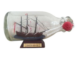 [Pack Of 2] Santa Maria Model Ship in a Glass Bottle 5&quot; - £46.83 GBP