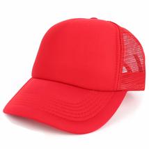 Trendy Apparel Shop 5 Panel Foam Front Trucker Mesh Cap - Red - £7.85 GBP