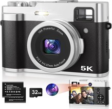 5K Digital Camera For Photography, 48Mp Autofocus Vlogging Camera With - £126.99 GBP