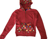 UGP Sweets Womens Cropped Maroon Red Fruity Yummy Goodies Zip Up Hoodie NWT - $24.74