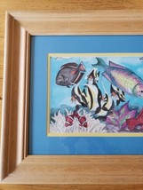 Lisa Rasmussen Framed Art Anthropomorphic Tropical Fish Seascape Limited Ed 90s - £34.98 GBP